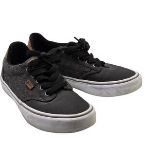 Vans Shoes Mens Size 8 Black Gray Canvas Low Top Skate Sneakers Vulc